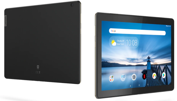 Front and back view of the Lenovo tab m10